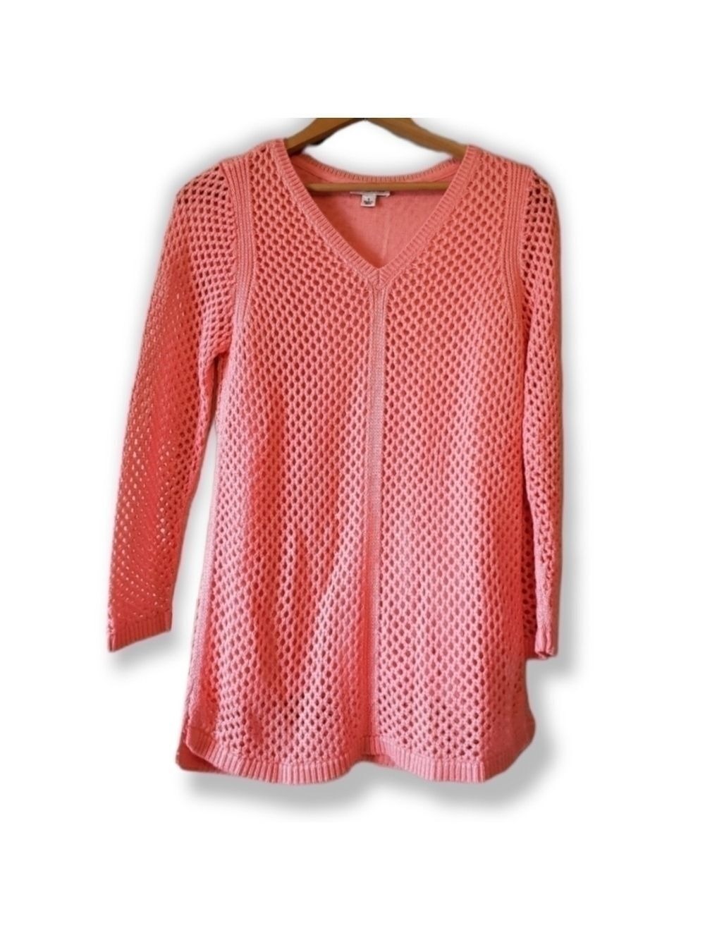 𝅺Croft & Barrow Pink Double Layer Loose Knit Sweater